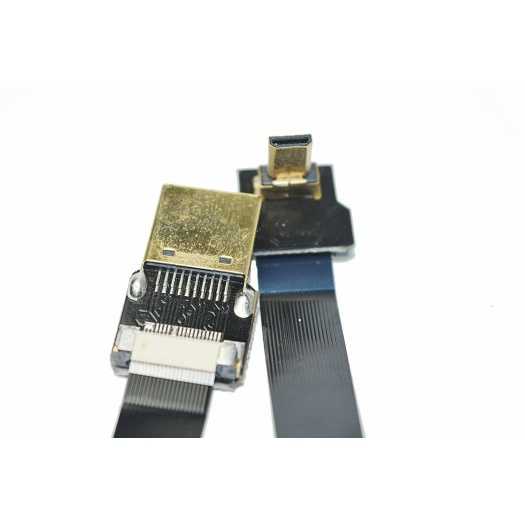 Ultra Thin HDMI Cable Micro to HDMI Mini Right Angle Flat Ribbon Cable -  40CM (15.7)