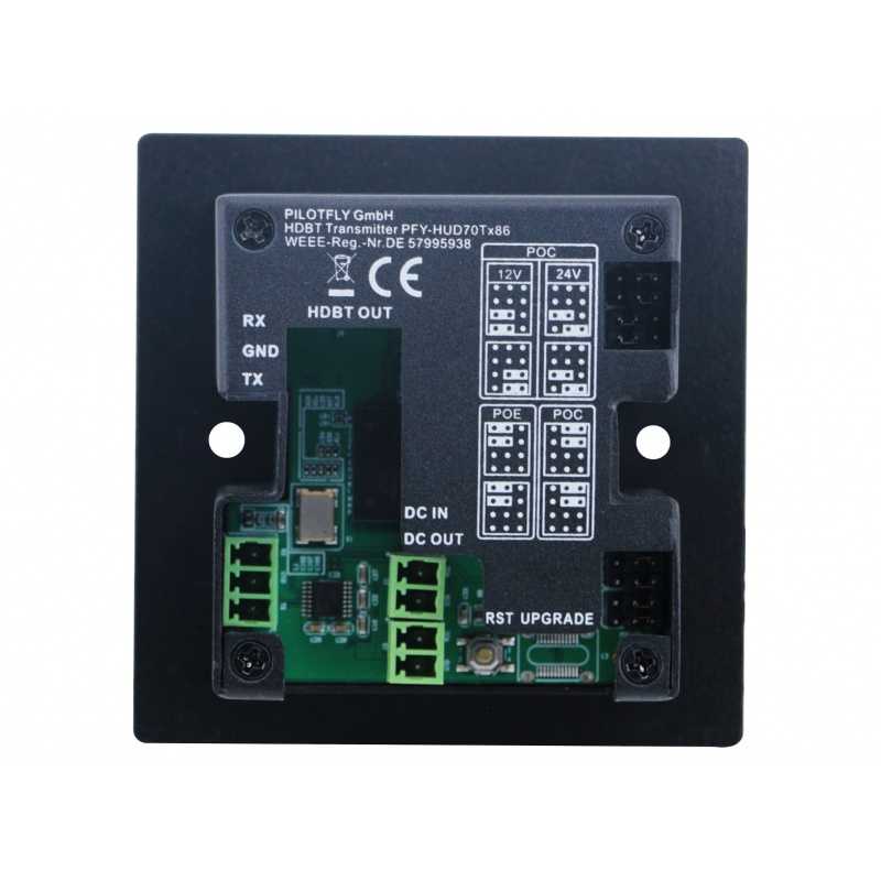 4k HDBaseT - Sender für Wandanschluss mit POE bis 70m | pfy-tech.com