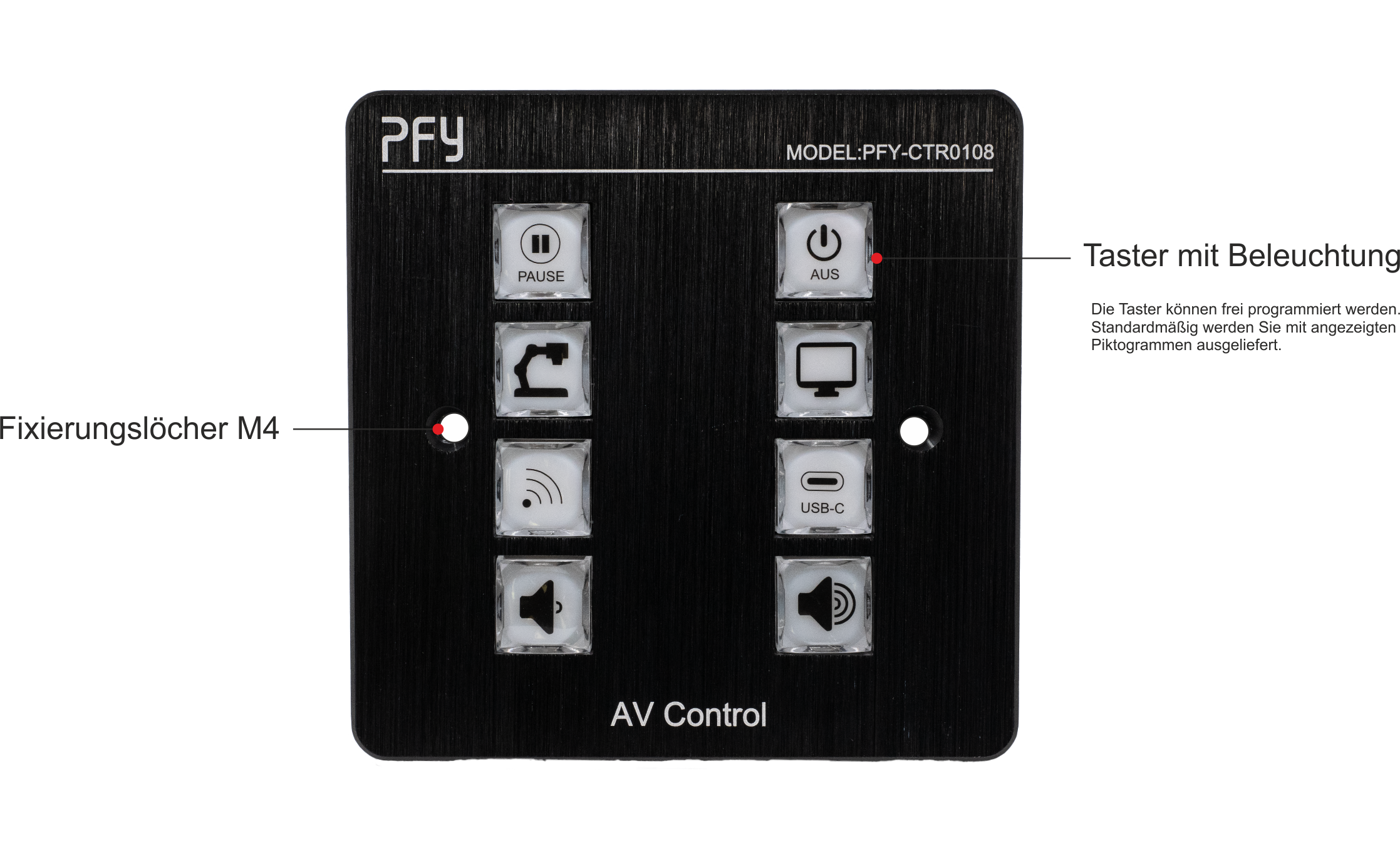 AV Control Panel - PFY-CTR0108 für Klassenzimmer