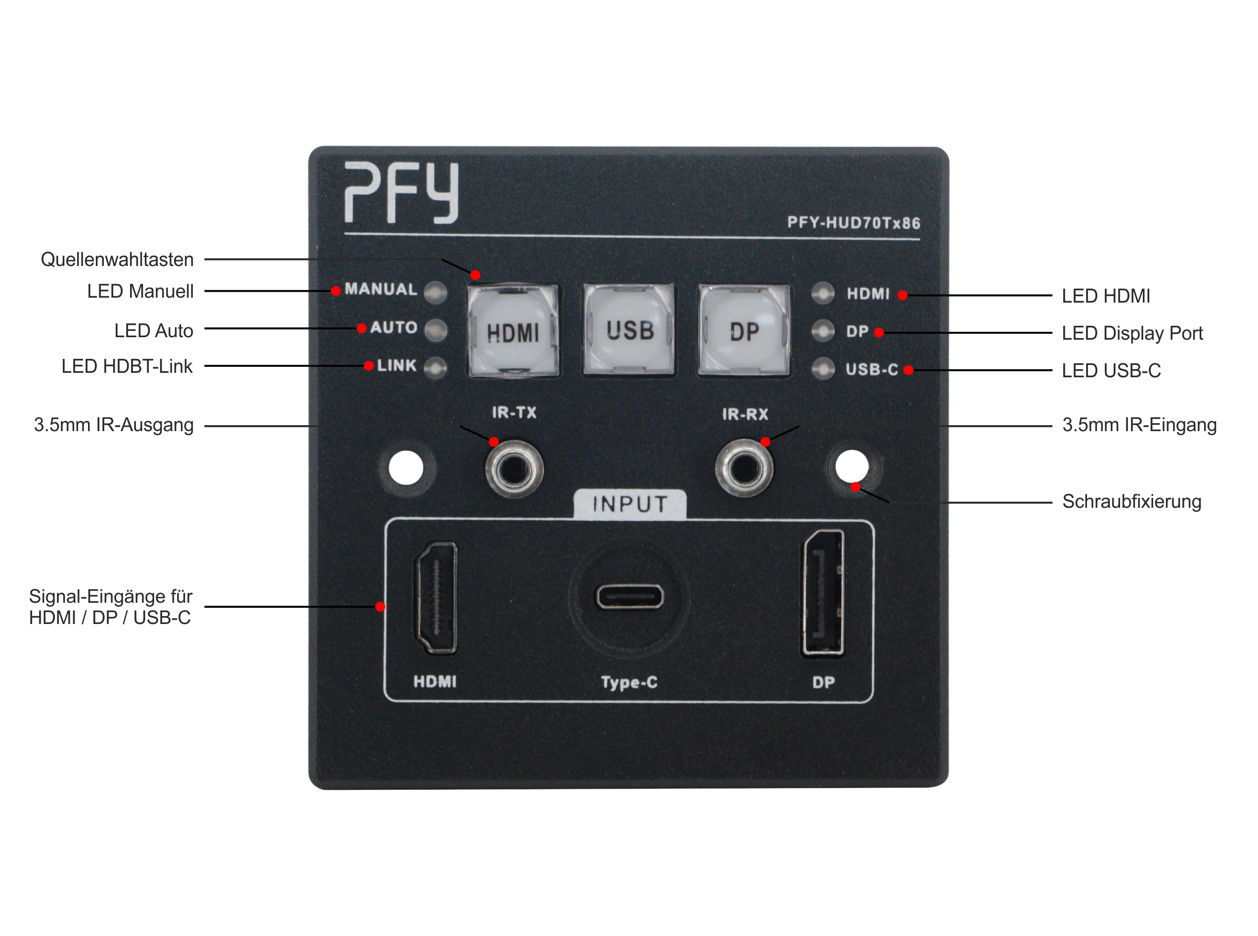HDBaseT Transmitter - PFY-HUD70Tx86