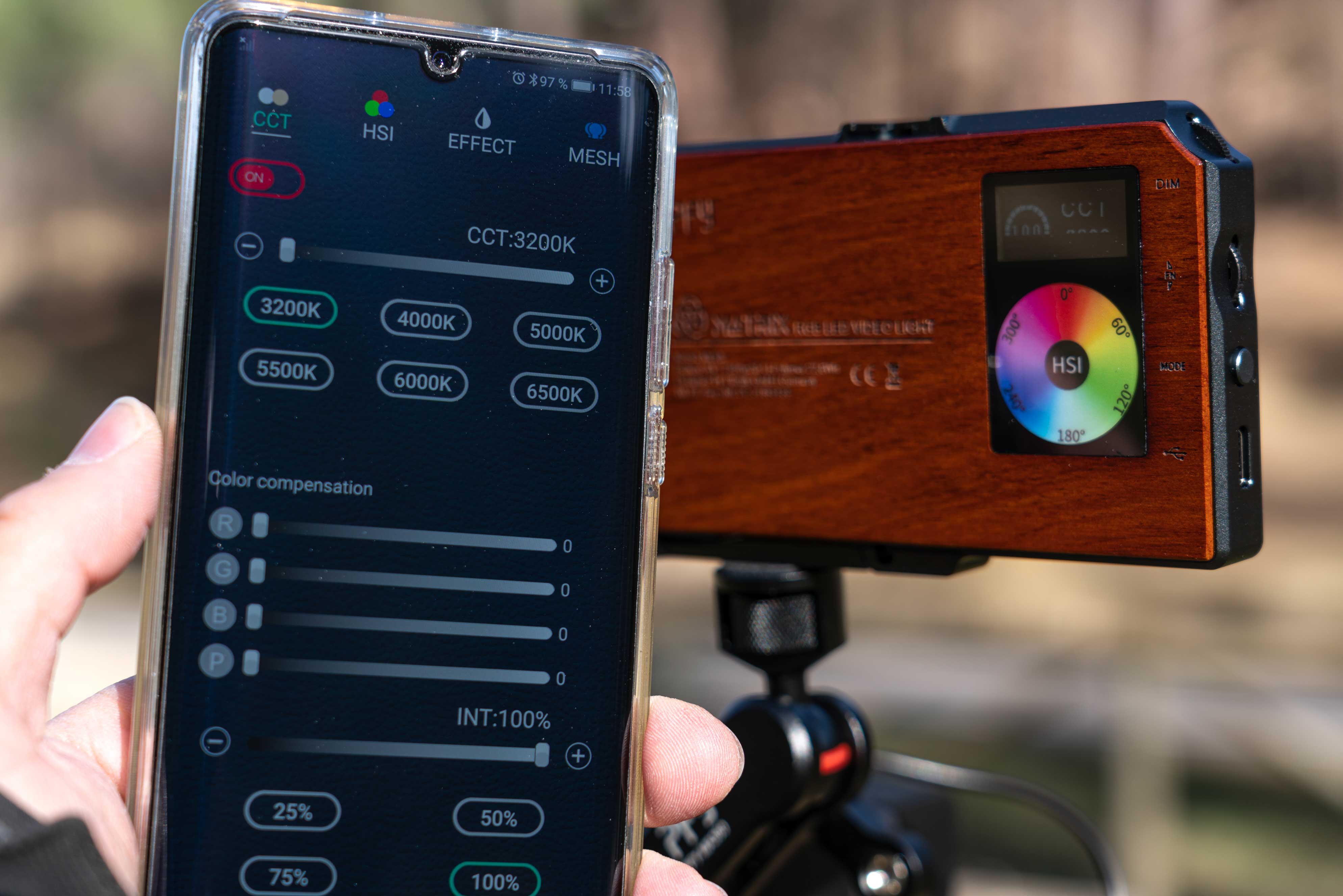 Matrix RGB Video Licht mit App