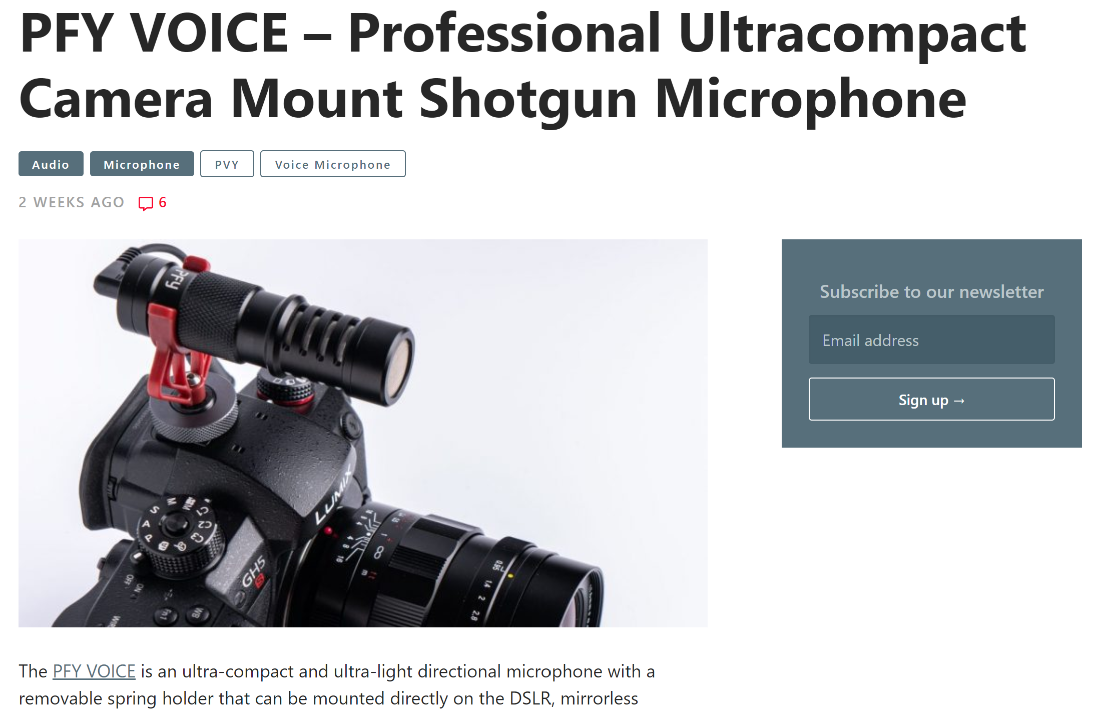 PFY VOICE – Professional Ultracompact Camera Mount Shotgun Microphone